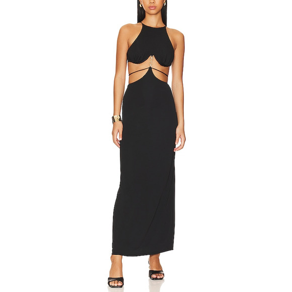 Lpa 'Elisa' Black Cut Out Maxi Dress Size S - Picture 1 of 5